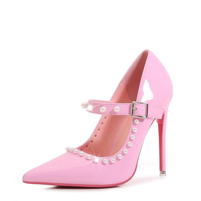Tacones Stiletto Puntiagudos de 12cm con Perlas - Zapatos de Lujo - Image 8