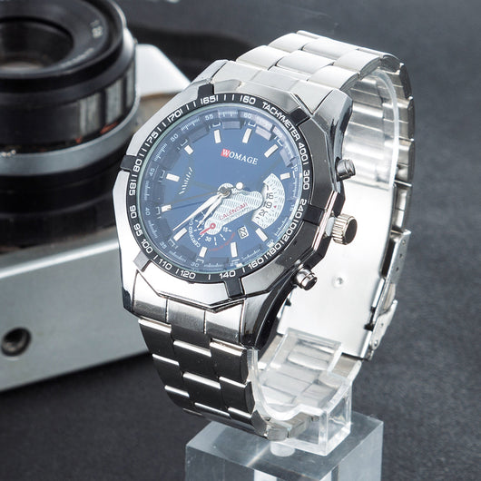 Reloj de Cuarzo con Pulsera de Acero, Gemelos y Bolígrafo Ejecutivo - Image 10