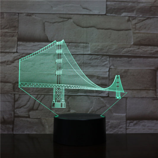 Lámpara LED 3D Puente de Manhattan - Luz Nocturna Ilusión Óptica Multicolor