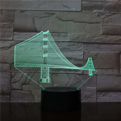 Lámpara LED 3D Puente de Manhattan - Luz Nocturna Ilusión Óptica Multicolor