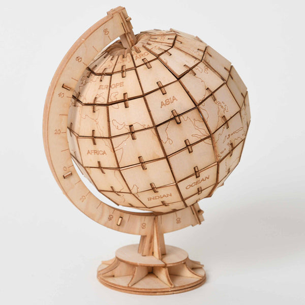 Globo Terráqueo 3D de Madera Armable