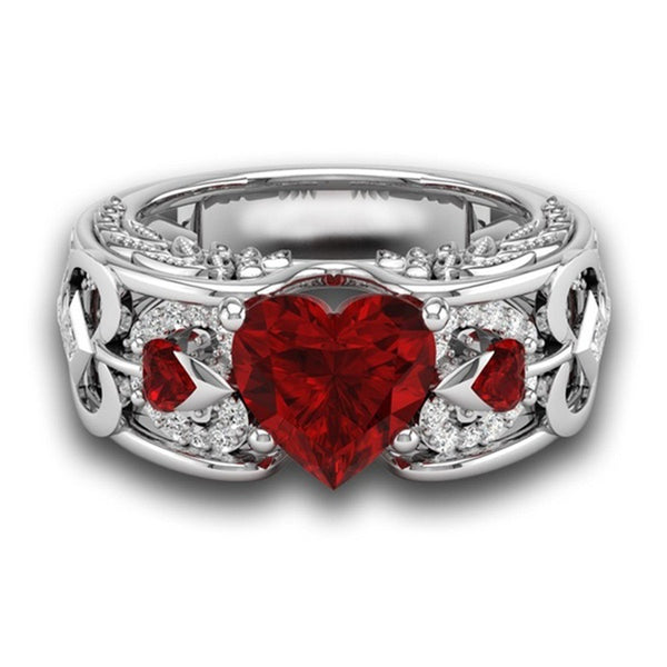 Anillo de Compromiso Corazón Ruby Princesa