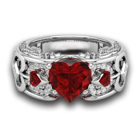 Anillo de Compromiso Corazón Ruby Princesa