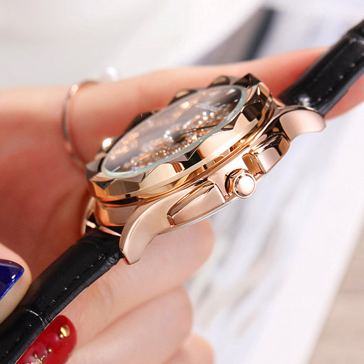 Reloj de Pulsera de Cuero con Esfera Giratoria Luxuoso - Image 3