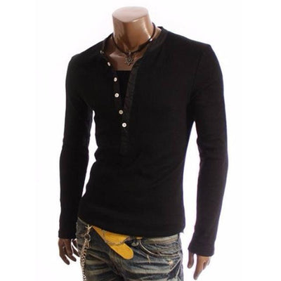 Camiseta Cuello V Estilo Británico para Hombre - Image 3