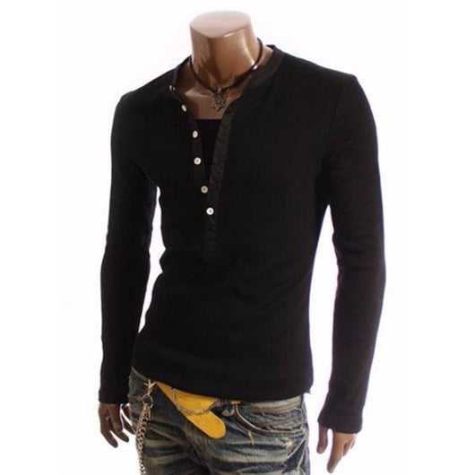 Camiseta Cuello V Estilo Británico para Hombre - Image 3
