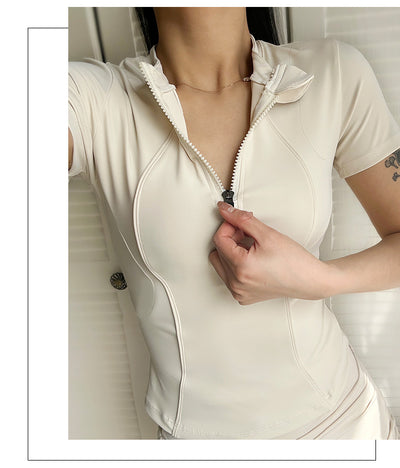 Playera Deportiva Mujer Nude Feel con Cierre - Ropa de Entrenamiento y Outdoor - Image 9