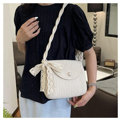 Bolsa Tejida de Algodón con Cuerda - Estilo Casual Artesanal para Verano - Image 13