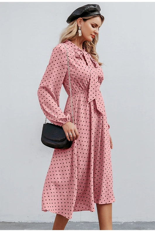 Vestido Rosa con Lunares para Mujer - Image 5