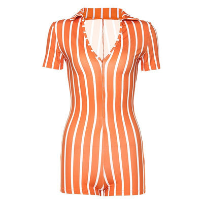 Jumpsuit de Yoga Rayas Manga Corta - Image 40