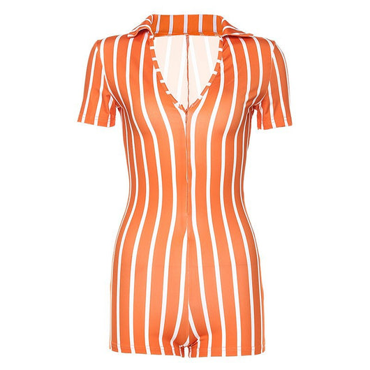 Jumpsuit de Yoga Rayas Manga Corta - Image 40