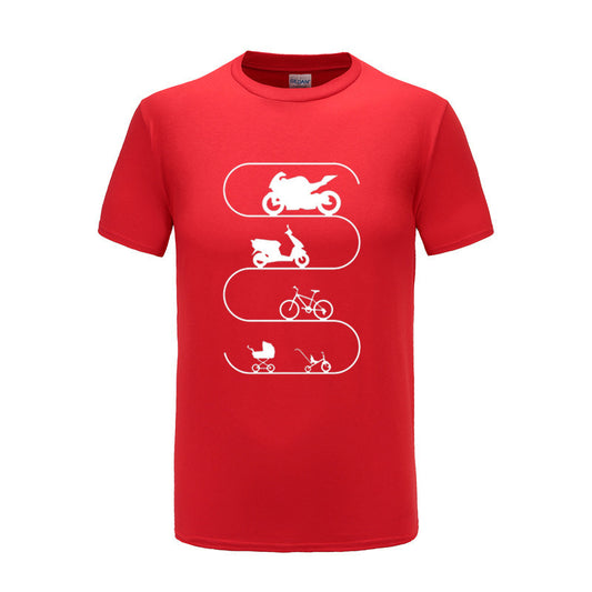 Playera Motociclista Retro Monocromática Cuello Redondo Manga Corta - Image 2