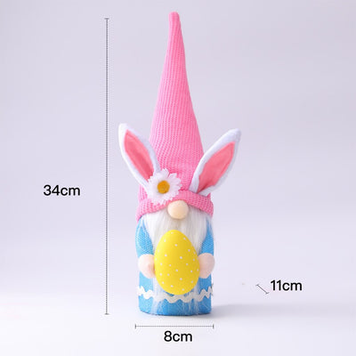 Muñeca Conejita de Pascua con Sombrero Largo Colorido - Image 6