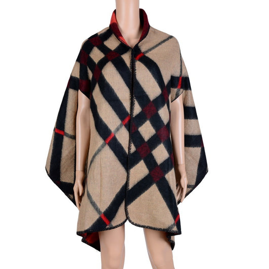 Capa Gruesa de Cachemira a Cuadros para Mujer Talla Plus - Abrigo Térmico - Image 20