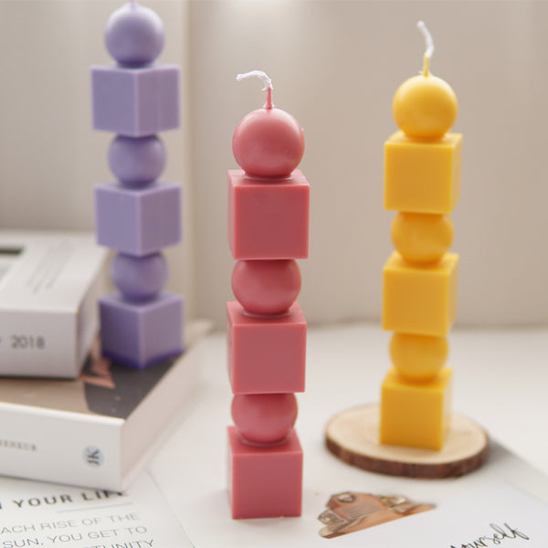 Molde para Velas Cilíndricas de Geometría Apilable