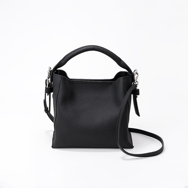 Bolso Bucket de Cuero Genuino para Mujer - Estilo Minimalista - Image 4