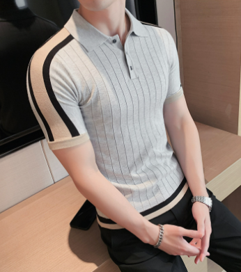 Polera Slim-fit de Algodón Puro con Cuello Solapa - Image 7