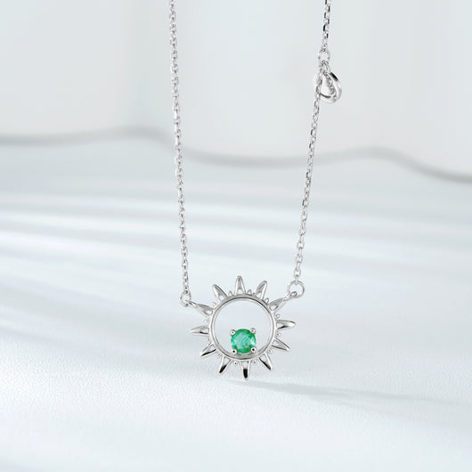 Collar Cadena Esmeralda Verde con Dije Redondo - Elegancia y Personalidad - Image 6