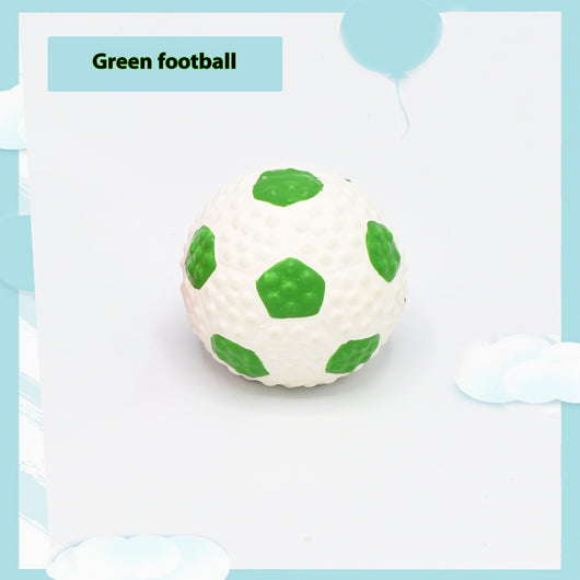 Pink latex pet toy shaped like a mini volleyball with white seams and a textured surface. - Image 6