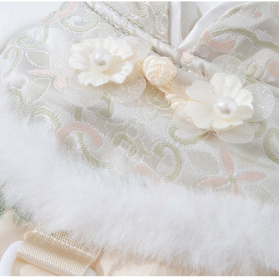 Mono Acolchado para Perros Pequeños Estilo Tang Floral Chino - Ropa de Invierno - Image 23