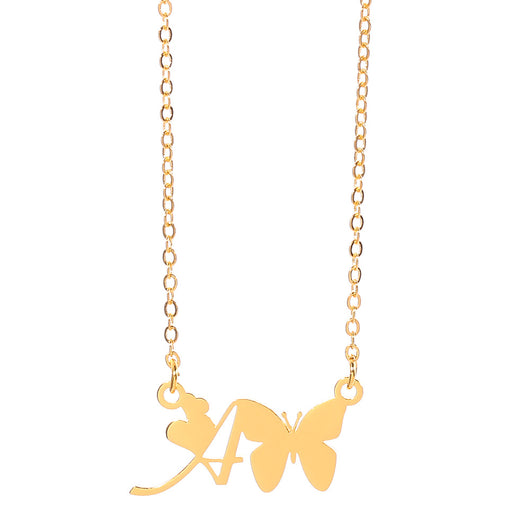 Collar Colgante Mariposa con Inicial Personalizada