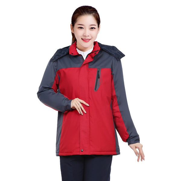 Chaqueta de Trabajo Acolchada Impermeable con Capucha para Invierno