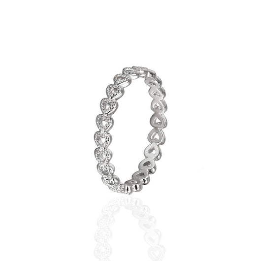 Anillo de Corazón Chapado en Cobre y Platino