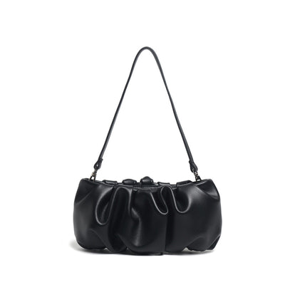 Bolso de Cuero Genuino con Pliegues y Asa Simple - Image 4