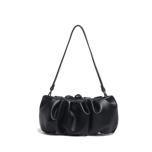 Bolso de Cuero Genuino con Pliegues y Asa Simple - Image 4