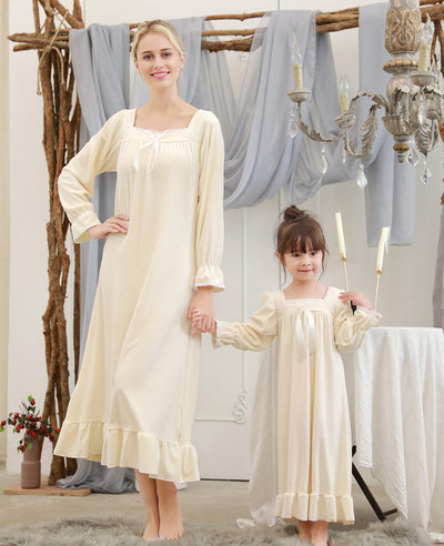 Camisón de Princesa para Niña y Mamá - Terciopelo Cálido para Otoño-Invierno - Image 5