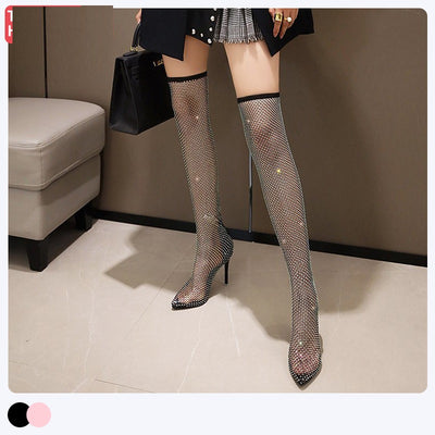 Botines Stiletto Over the Knee con Strass y Suela de Goma - Image 10