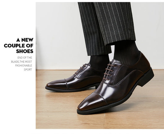Zapatos Oxford de Cuero Charol con Punta Fina - Calzado Ejecutivo para Hombre - Image 11