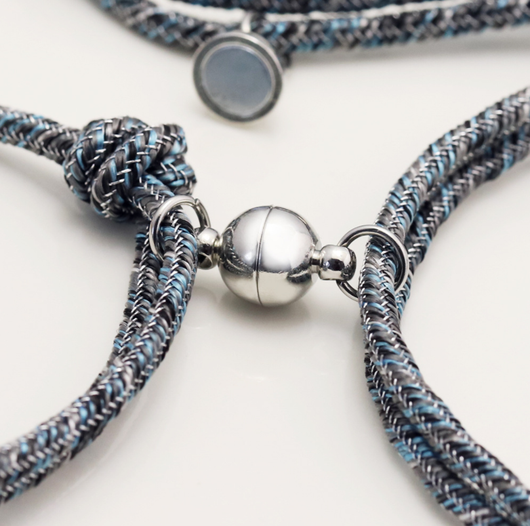 Pulsera de Pareja Personalizada con Imán - Acero Inoxidable Promesa de Amor Eterno - Image 3