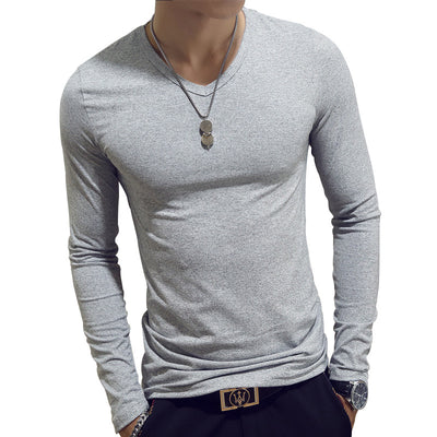 Suéter Cuello Redondo Ajustado Liso para Hombre - Image 23