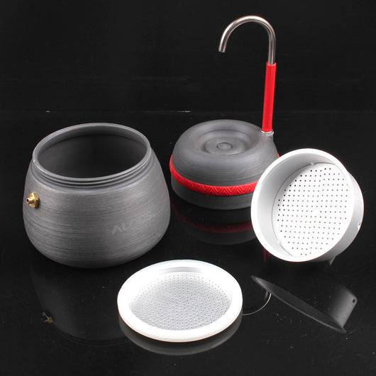 Cafetera Portátil de Aluminio 350ml con Tazas para Camping y Picnic - Image 8