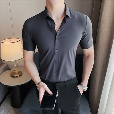 Camisa Deportiva Elástica de Manga Corta para Hombre - Image 25