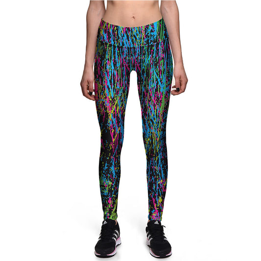 Leggings Estampado Graffiti Digital Cintura Alta 7/8