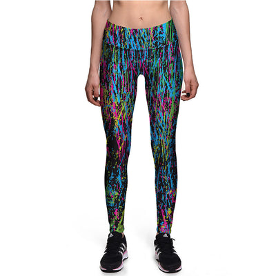 Leggings Estampado Graffiti Digital Cintura Alta 7/8