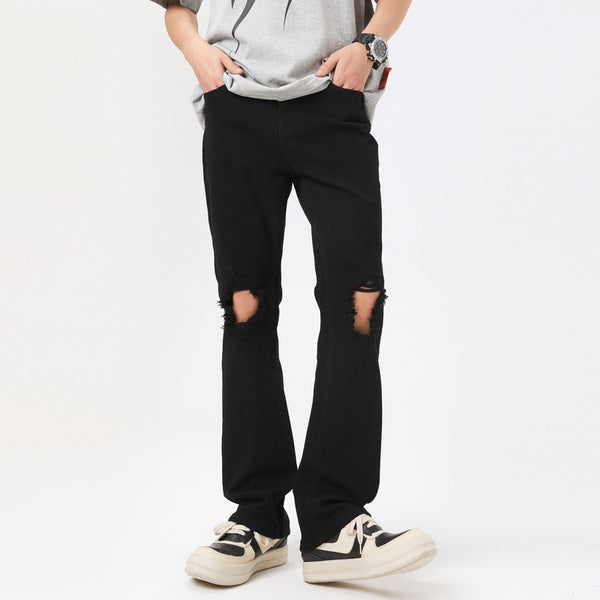 Jeans Negros Rotos Estilo Urbano para Hombre