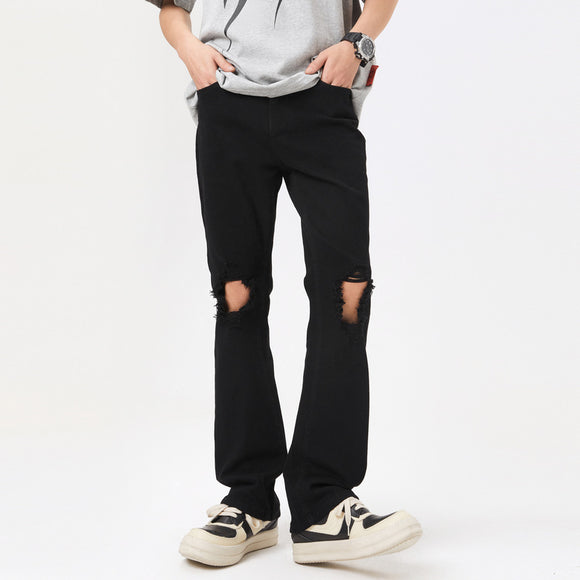 Jeans Negros Rotos Estilo Urbano para Hombre