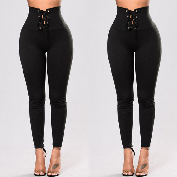 Pantalones Yoga Deportivos con Detalle de Remaches y Cintura Ajustable