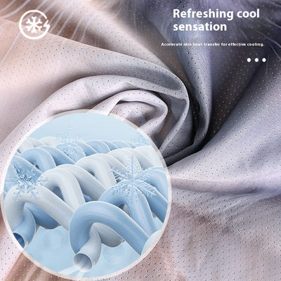 Yellow cat face ice silk neck gaiter with ear loops, designed for sun protection during outdoor sports like cycling. - Image 4