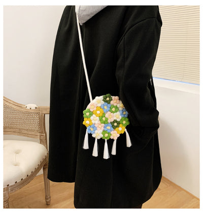 Bolsa Redonda Étnica Esponjosa para Mujer - Diseño Floral 2025 - Image 13
