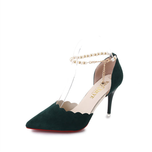 Sandalias Elegantes de Tacón Alto con Cadena Decorativa para Mujer - Image 9