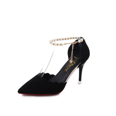 Sandalias Elegantes de Tacón Alto con Cadena Decorativa para Mujer - Image 7