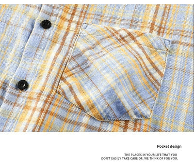 Camisa Casual de Cuadros para Hombre - Manga Corta - Image 22