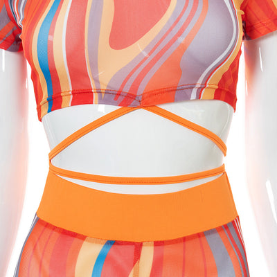 Body Stocking Estampado con Cordones y Efecto Tie-Dye - Image 15