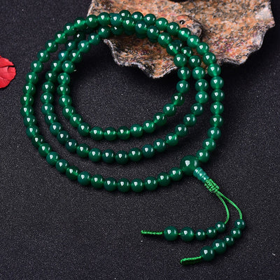 Pulsera Colgante Ágata Verde Natural 108 Círculos Múltiples Thangka - Image 7