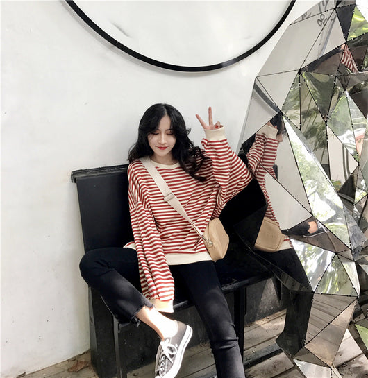 Camisa Oversized a Rayas de Manga Larga Suelta - Image 21