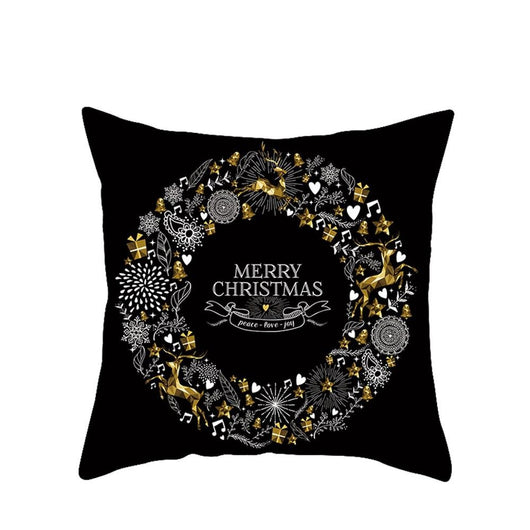 Funda de Almohada Navideña con Diseño de Ciervo y Patrón Geométrico - Image 11
